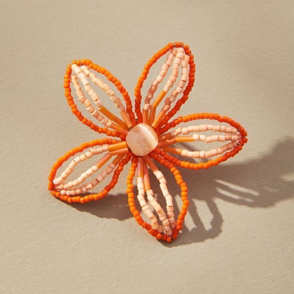 Beaded Floral Post Earrings - Picture 3 of 3
